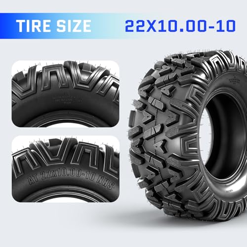 22x10-10 ATV Tires,4PR All-Terrain Tires,Tubeless,Pack of 2 - size: 22x10x10
