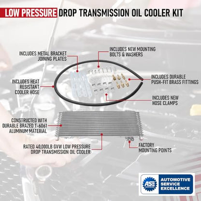 Transmission Oil Cooler Kit - Universal Fit - for Towing, RV - ATF Cooler - External Transmission Cooler - Replaces LPD4739, 47391