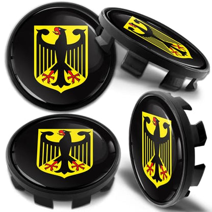 Biomar Labs 4 x 68mm Wheel Centre Alloy Hub Center Caps Compatible with BMW 36136783536 Hubcaps Germany Flag Deutschland CB 67