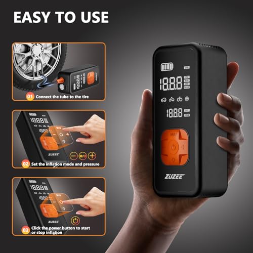 ZUZEE Tire Inflator Portable Air Compressor with Digital Gauge 150 PSI