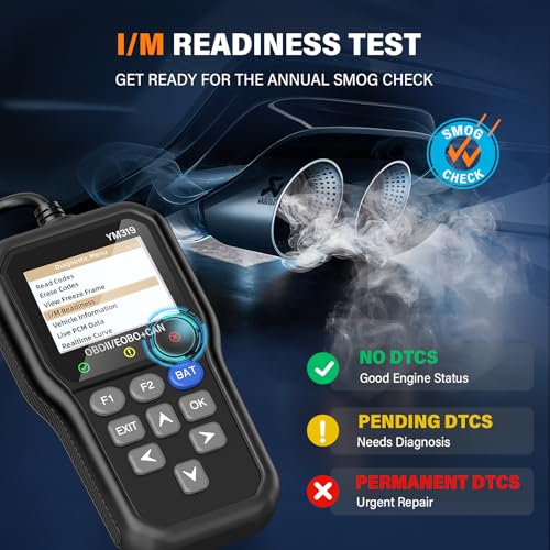 BluSon YM319 OBD2 Scanner Diagnostic Tool with Battery Tester, Scan Tool - color: Black