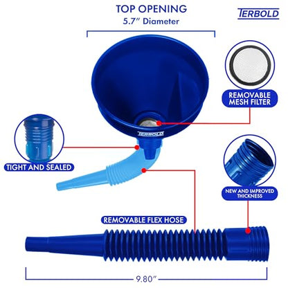 Automotive Flex Funnel with Hose - color: Blue
