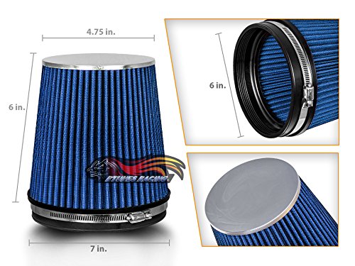 Rtunes Racing 6-Inch 152mm Short Truck Dry Cone Air Filter, Blue, 6-Inch