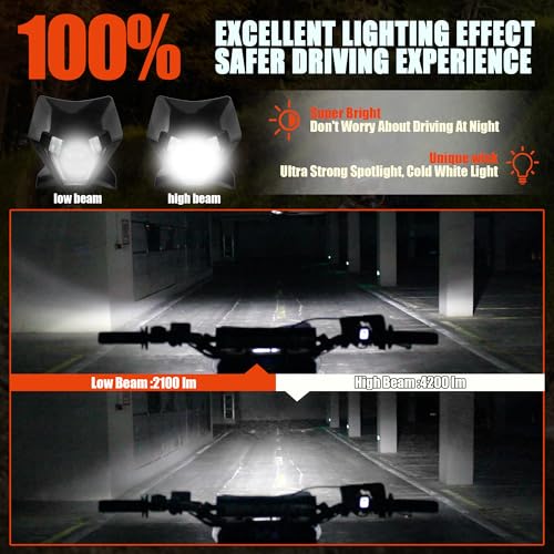 Dirt Bike LED Headlight,Motorcycle Elliptical Headlamp Supermoto Fairing For TC FE TE EXC XCW SXF SX 125 250 300 350 450 500 530 SMC R 690 2024 Black - color: Black