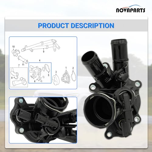 NOVAPARTS Thermostat Housing for 2012 2013 2014 2015 Mercedes Benz C250 SLK250 1.8L 2712000315 2712000215 2712000115 788217 - size: 2712000315