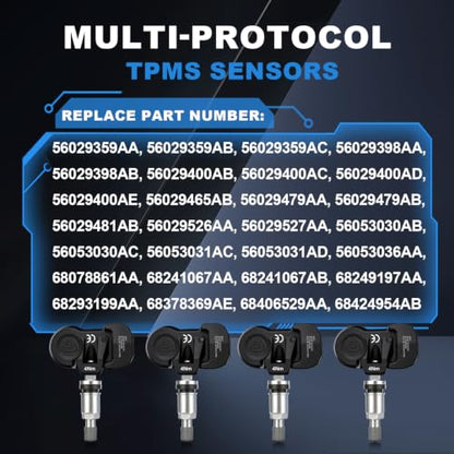 TPMS Sensor Tire Pressure Sensors Fit for Jeep/Dodge/Chrysler 4 PCS