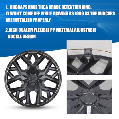 Winjet 17 Inch Set of 4 Premium Universal Hubcaps,Auto Tire Replacement Exterior Cap Snap On Car Truck SUV,PP Material Wheel Cover Replacement R17 Hub Caps(17 Inch,Set of 4,Lacquer) - color: Lacquer(5181-B-17), size: 17 inch
