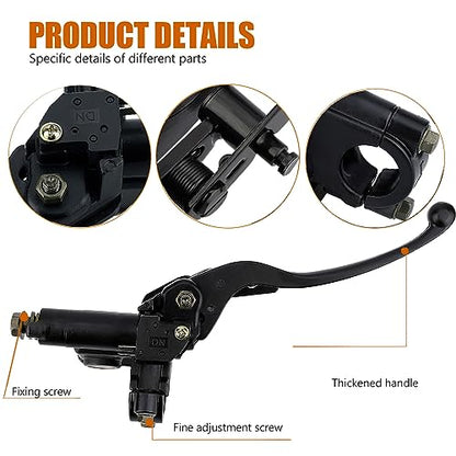LOCOPOW 7/8” Left Hand Hydraulic Brake Lever Master Cylinder - style: Left