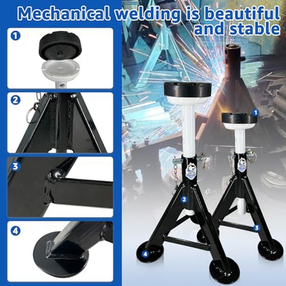 HKTE 4 Ton Jack Stands for Cars, SUVs and Light Trucks, 2 Pack - color: JACK STANDS 8000LB