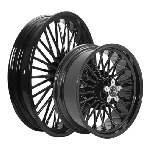 TOFR 21x3.5 16x5.5 Fat Spoke Wheels Black For Harley Dyna FXD FXDB 06-07 - color: 21x3.5 16x5.5 Black, size: Dyna 2006-2007