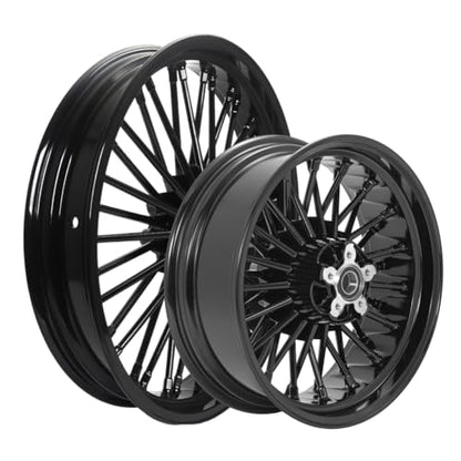 TOFR 21x3.5 16x5.5 Fat Spoke Wheels Black For Harley Dyna FXD FXDB 06-07 - color: 21x3.5 16x5.5 Black, size: Dyna 2006-2007