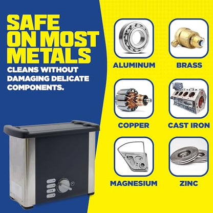 Durabasics [1 Gallon] Ultrasonic Cleaner Solution – Heavy-Duty Parts Cleaner & Carburetor Cleaning Solution – Perfect for Engine & Automotive Parts – Helps Remove Carbon, Grease – Safe on Most Metals