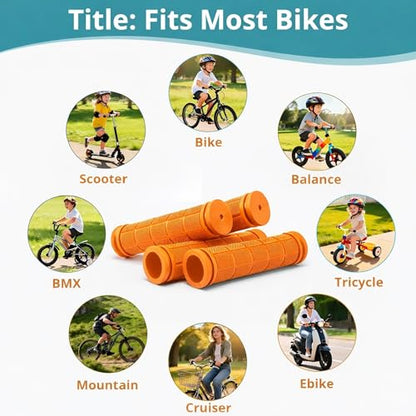 CHUNZEXI 4 PCS Rubber Bike Handlebar Grips - color: Orange