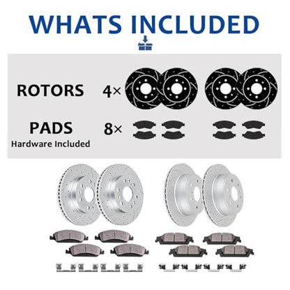 Acinoparts Front(12") and Rear(12.99") Brake Kit for Chevrolet Avalanche - size: HMBK21301