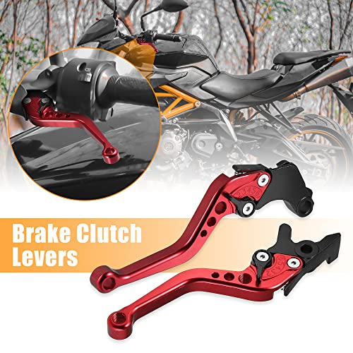 Motoforti Adjustable Brake Clutch Levers for Honda CBR250R 2012-2013 Red Aluminum Alloy 1 Pair - color: Red
