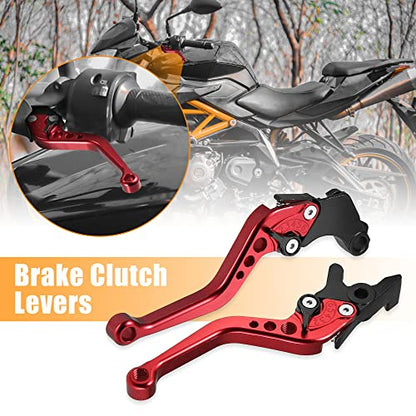 Motoforti Adjustable Brake Clutch Levers for Honda CBR250R 2012-2013 Red Aluminum Alloy 1 Pair - color: Red