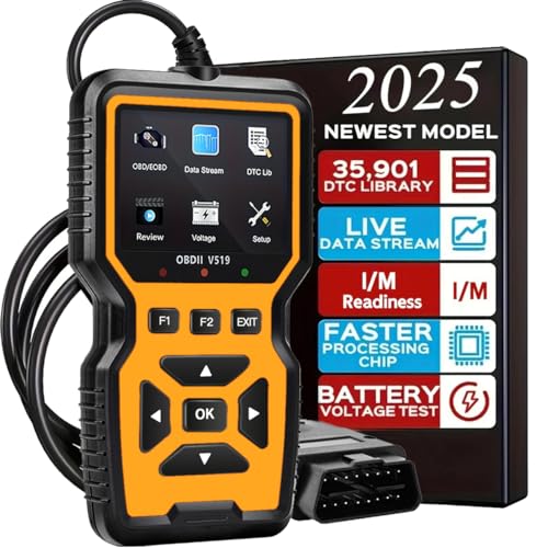 OBD2 Scanner Diagnostic Tool - Check Engine Light Code Reader, Reset Function, Data Stream, I/M Readiness, Full Features, Modes 6 & 8, for All 1996+ Vehicles, Automotriz Scanner - color: Yellow