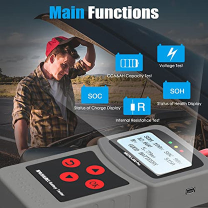 Lancol Car Battery Tester 12V/24V Battery Load Tester 40-2000CCA Alternator Battery Tester Automotive Battery Analyzer Checker Cranking Charging Test Tool for Car/SUV/Light Truck with Flooded AGM Gel