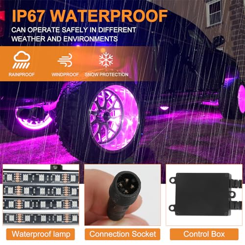 DREAMIZER Wheel Lights,4PCS 15.5" Dream Color Chasing Dancing Flow Brightest Led Rim Wheel Ring Lights W/Turn Signal and Braking Function Controlled by Remote and App Bluetooth for Truck/Car/ATV/UTV - size: 15.5inch