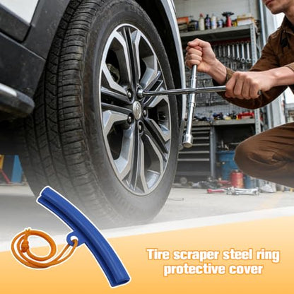 5PCS Car Tire Changing Rim Protector, Vehicle Fixing Wheel Changer Guard Edge Saver, Auto Tyre Changing Hub Rim Protective Cover, Universal for Sedan Truck Motorcycle (Blue) - color: Blue