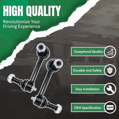 2PCS Sway Bar End Link for Saab 05-09 9-7x, for Olds 02-04 Bravada, for Buick 04-07 Rainier, for Isuzu 03-08 Ascender, for Chevy 02-06 SSR Trailblazer EXT, for GMC 02-09 Envoy XL XUV K6667 68 - size: K6667 K6668