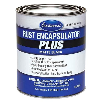 Eastwood Matte Black Rust Encapsulator Plus | Long Lasting Durable Finish 1 Coat Maximum Rust Protection | Heat Resistance up to 350 degrees Fahrenheit | 1 Quart, Matte Black - size: 32 Fl Oz (Pack of 1)