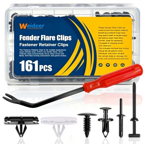 weideer 161PCS Fender Flare Clips for Jeep Wrangler,Fastener Retainer Clips - color: BK+W 7 in 1Fender Flare Clips