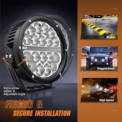 Nilight 7" Round LED Offroad Driving Light with Amber DRL 90W IP68 - color: 2Pcs 90w 7Inch amber DRL Light Kit