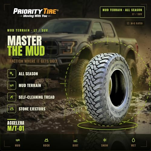 Accelera M/T-01 LT35X12.50R18 123Q Mud Terrain E (10 Ply) All Season Tire - size: 318/68R18