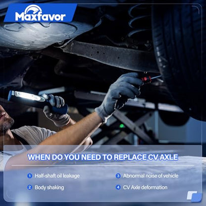 Maxfavor CV Axle Rear Pair Compatible with 2008-2013 Toyota Highlander 3.5L, AWD FWD, Rear Left Right Side CV Axle Joint Shaft Assembly