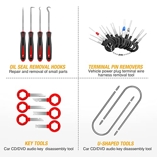 GOOACC 200Pcs Auto Trim Removal Tool and Push Pin Retainer Clip Set - color: 120Pcs Clips +80 Remover