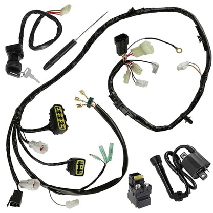 Caltric Wiring Harness Switch Key Coil Starter Relay Compatible with Suzuki QuadSport LT-Z400 2004
