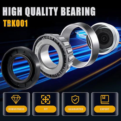 XiKe 30205 Trailer Bearings Wheel Hub Kit, 2 Sets, Fits for 25mm Axles - size: 30205 + Seal ID 1.18, style: Pack 2 Set