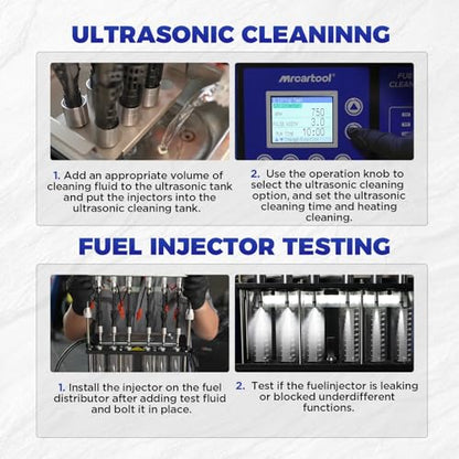 MR CARTOOL V310 Fuel Injector Cleaner Tester Machine, 110V/220V Fuel Injection System Cleaners with 6 Cylinders, Ultrasonic Clean Tool Kit for Diesel Gasoline Standard GDI/EFI/FSI Injectors - size: GDI V310