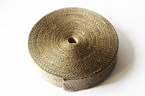 LEDAUT 2"x 100'Titanium Exhaust Heat Wrap For Car & Motorcycle Exhaust Tape With Stainless Ties - size: 2 inches X 100 feet roll