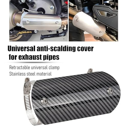 Stainless Motorcycle Exhaust Heat Shield with 2 Clamps, Silver - color: Silver