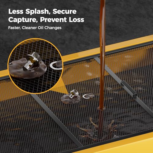 CAMMOO 25 Gal Electric Oil Drain Pan with Pump, Yellow - color: Yellow