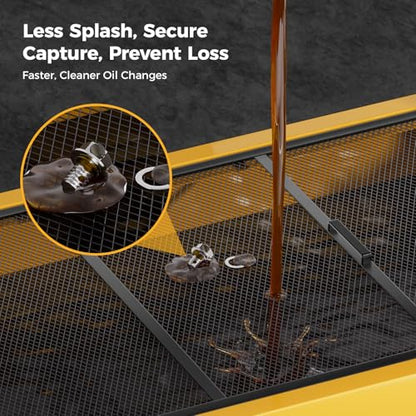 CAMMOO 25 Gal Electric Oil Drain Pan with Pump, Yellow - color: Yellow