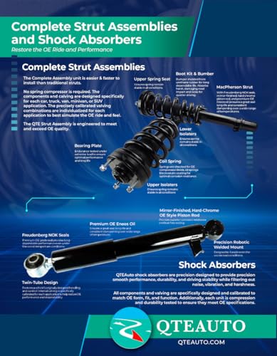 PM Auto Pair of 2 Rear Complete Shock Absorber Kit Compatible With 2005-2018 Volkswagen Jetta