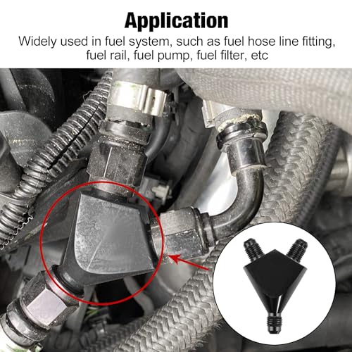 EVIL ENERGY 3AN Y Block Flare Fitting Adapter Union Splitter Black - size: 3 × 3AN