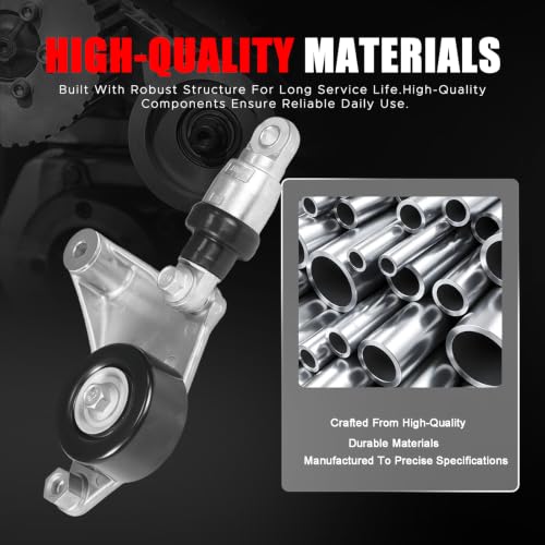 Belt Tensioner Assembly with Pulley, Replacement for 16620-0W110 16620-28010, Compatible with Toyota RAV4 Camry Solara Highlander, Compatible with Scion tC, L4 2.0L/2.4L - size: 16620-0W110