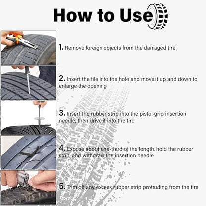 Sixzoo 30 PCS Tire Plugs Heavy Duty, 4" x 0.24" Tire Repair Plugs (Black) - color: black, size: 4"