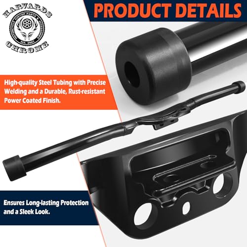 BLACK Engine Guard Protector Flat-Out For 18-25 Harley Softail