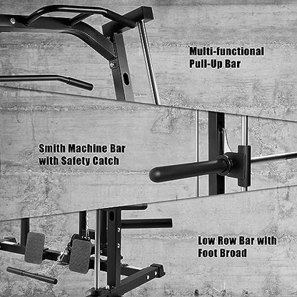 RitFit Smith Machine Power Rack with LAT-Pull Down System - style: Smith Machine Black 1.0