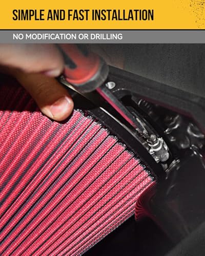 PHILTOP Universal Cold Air Intake Kit (Red) - color: Red, size: Universal Cold Air Intake Kit