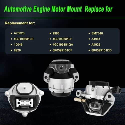 Engine Motor Mount Compatible with A6 12-18 2.0L Turbocharged FWD - size: 2012-2018 A6 2.0L L4