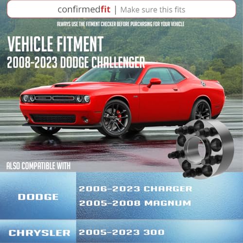 Wheel Accessories Parts 2 Pcs Hub Centric Wheel Spacers Adapters 5 on 115mm 5x115mm 1.25 Inch Thick 71.5mm Hub M14x1.5 14x1.5 Thread Stud Fits Chrysler 300 ｜ Dodge Challenger Charger Magnum - size: 1.25" Thick, style: 2 Pack