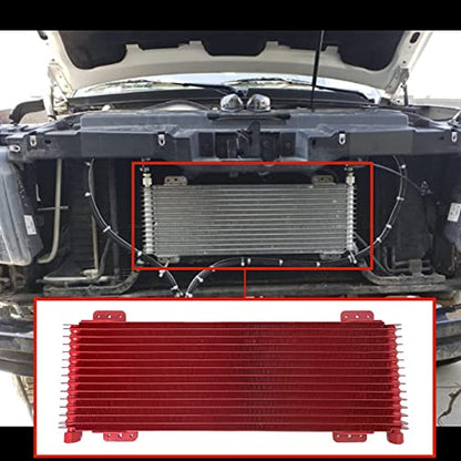 Low Pressure Drop Trans Cooler 40K Transmission Oil Cooler Kit 47391 Compatible with Heavy Duty 40,000 GVW Max including Mounting Hardware, Towing Applications and Advanced Cooling Protection LPD47391 - color: RED