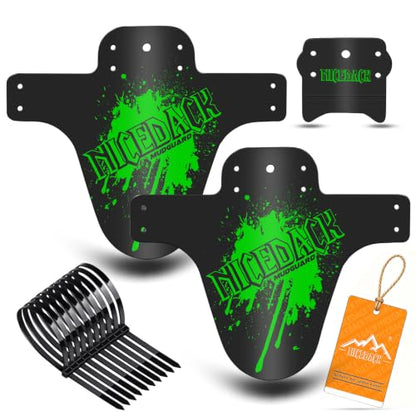 Mountain Bike Fenders, Fits 20-29 Inch MTB, 2-Piece Set - color: A-Green