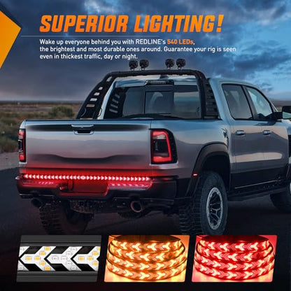 Nilight Truck Tailgate Light Strip 60Inch Arrow 540 LED Light - color: 60" Tailgate Light Strip Red/Amber Arrow